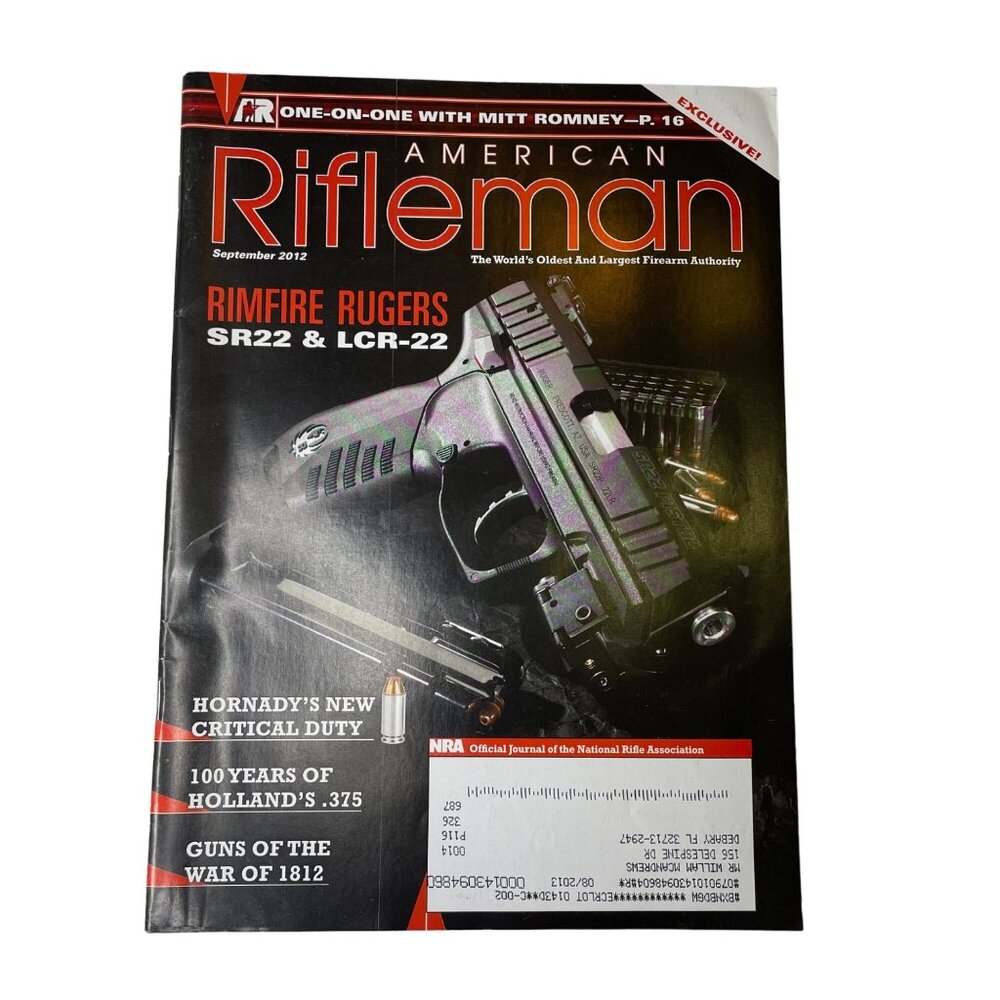 American Rifleman NRA Magazine September 2012 u Vol 160 No 9 National Rifle Asso